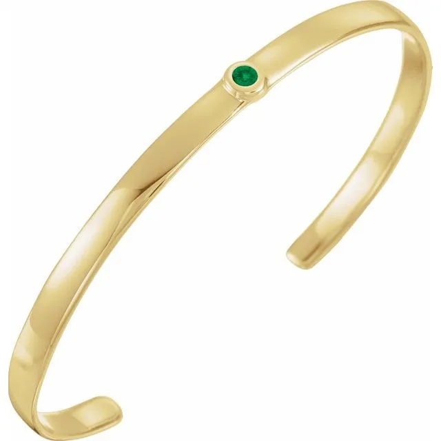 14K Yellow Emerald Cuff 6 Bracelet TreasureFineJewelers Bracelets