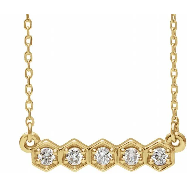 14K Yellow Gold 15 CTW Natural Diamond Bar 1618 Necklace TreasureFineJewelers Necklaces 14K Yellow Gold 15 CTW Natural Diamond Bar 1618 Necklace TreasureFineJewelers Necklaces