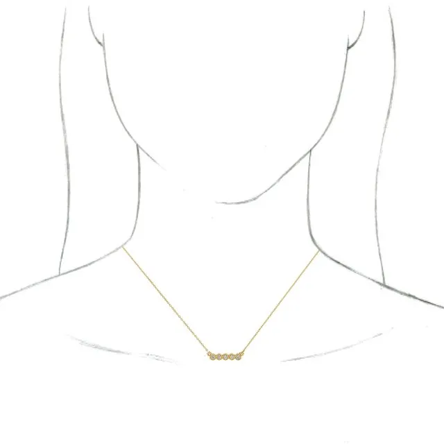 14K Yellow Gold 15 CTW Natural Diamond Bar 1618 Necklace TreasureFineJewelers Necklaces