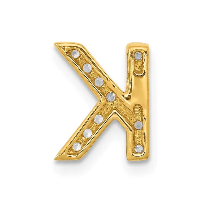 14k Yellow Gold Diamond Letter K Initial Charm TreasureFineJewelers Charm Necklaces