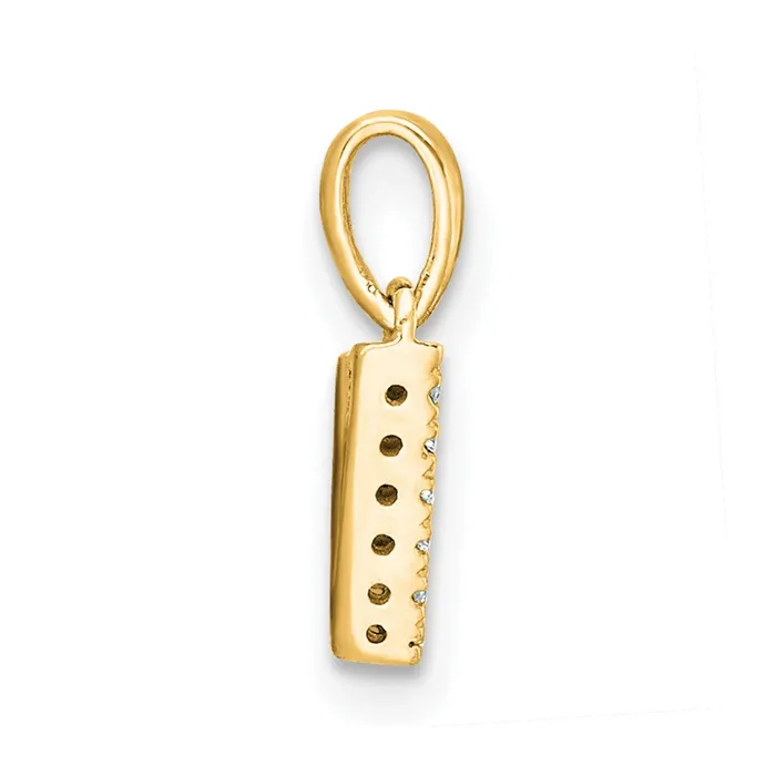 14k Yellow Gold Diamond Letter V Initial with Bail Pendant TreasureFineJewelers Necklaces