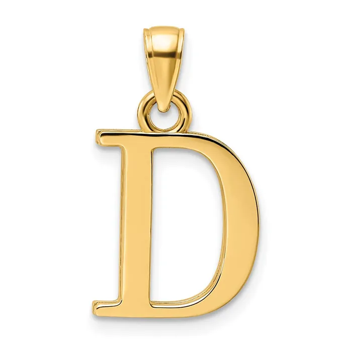14k Yellow Gold Letter D Initial Pendant TreasureFineJewelers Necklaces