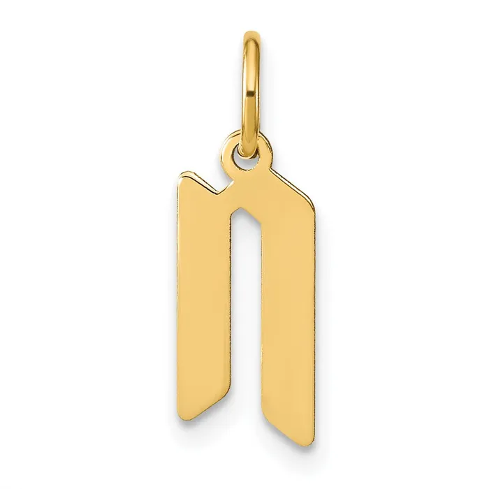 14k Yellow Gold Letter N Initial Pendant TreasureFineJewelers Necklaces