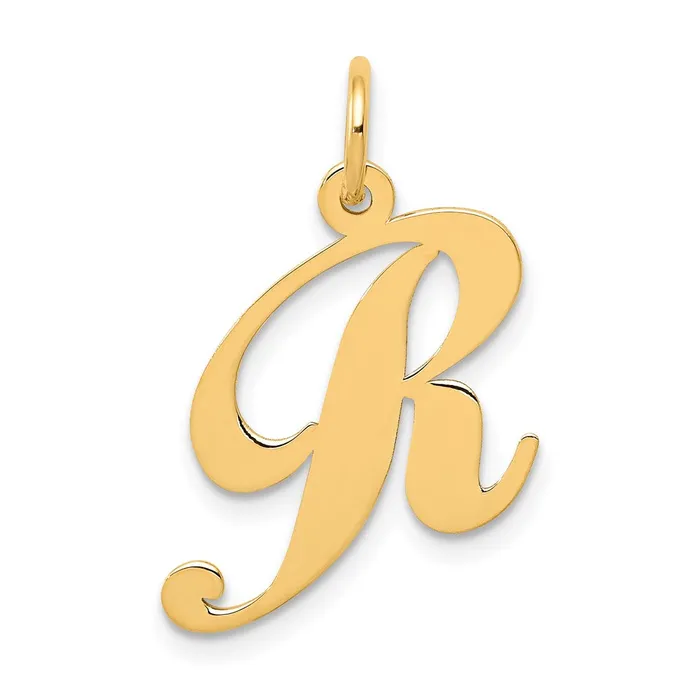 14k Yellow Gold Medium Fancy Script Letter R Initial Charm TreasureFineJewelers Charm Necklaces 14k Yellow Gold Medium Fancy Script Letter R Initial Charm TreasureFineJewelers Charm Necklaces