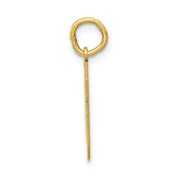 14k Yellow Gold Medium Polished Number 0 Charm TreasureFineJewelers Charm Necklaces