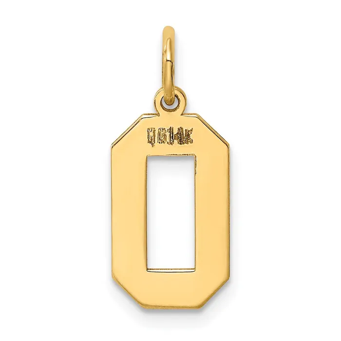 14k Yellow Gold Medium Polished Number 0 Charm TreasureFineJewelers Charm Necklaces