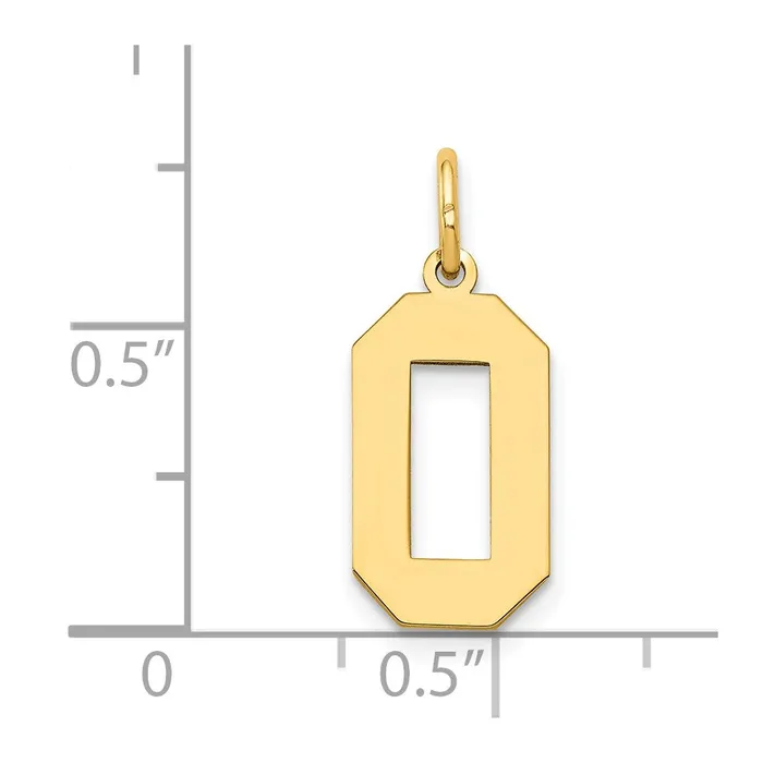14k Yellow Gold Medium Polished Number 0 Charm TreasureFineJewelers Charm Necklaces