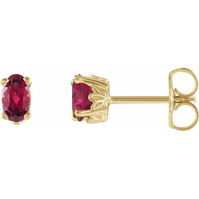 14K Yellow Gold Natural Mozambique Garnet Earrings TreasureFineJewelers Earrings 14K Yellow Gold Natural Mozambique Garnet Earrings TreasureFineJewelers Earrings