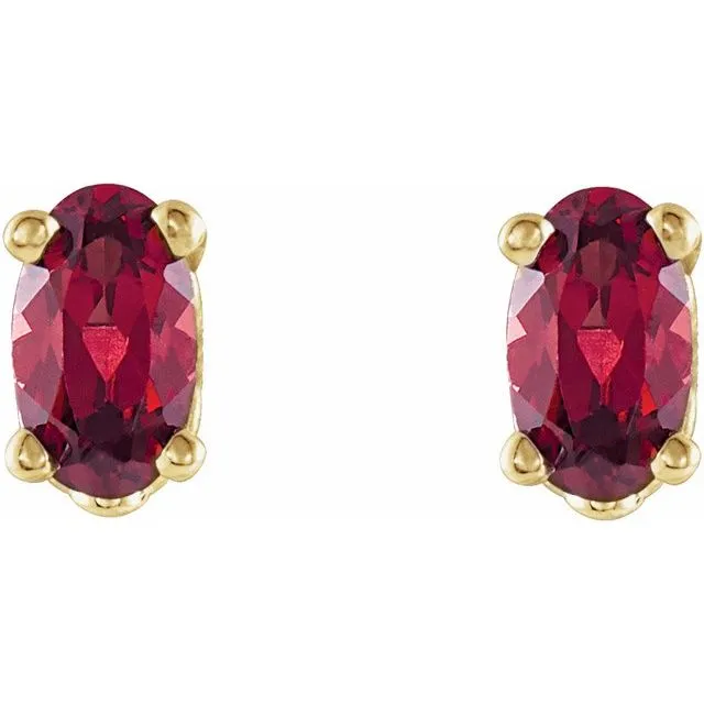 14K Yellow Gold Natural Mozambique Garnet Earrings TreasureFineJewelers Earrings