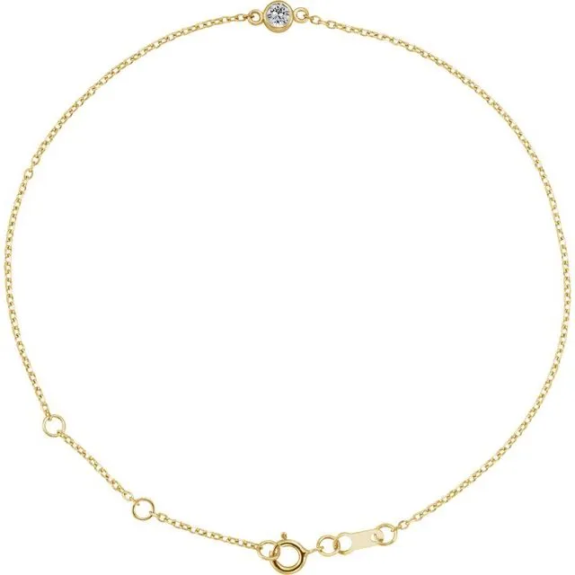 14K Yellow Gold Natural White Gold Sapphire BezelSet Solitaire 6 127 12 Bracelet TreasureFineJewelers Bracelets 14K Yellow Gold Natural White Gold Sapphire BezelSet Solitaire 6 127 12 Bracelet TreasureFineJewelers Bracelets