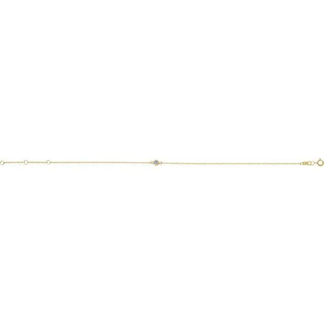 14K Yellow Gold Natural White Gold Sapphire BezelSet Solitaire 6 127 12 Bracelet TreasureFineJewelers Bracelets