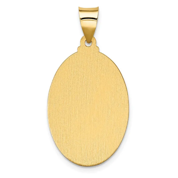 14k Yellow Gold PolishSatin Hollow Spanish Lady Of Guadalupe Medal Pendant TreasureFineJewelers Necklaces
