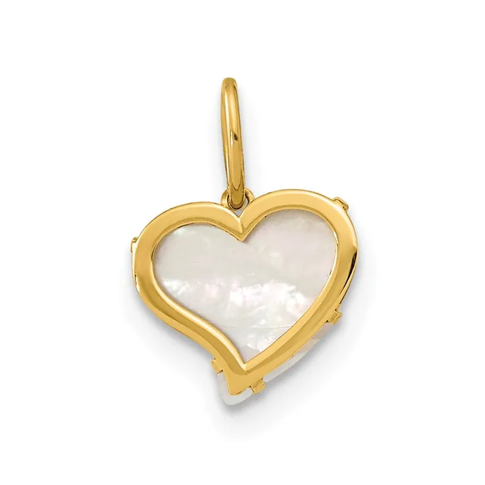 14k Yellow Gold Polished Mother of Pearl Heart Pendant TreasureFineJewelers Necklaces 14k Yellow Gold Polished Mother of Pearl Heart Pendant TreasureFineJewelers Necklaces