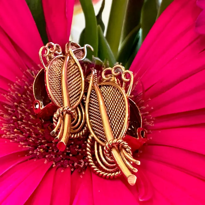 18 Karat Rose Gold Art Retro Earrings 42500155 ONeills Estate Jewelry Earrings 18 Karat Rose Gold Art Retro Earrings 42500155 ONeills Estate Jewelry Earrings