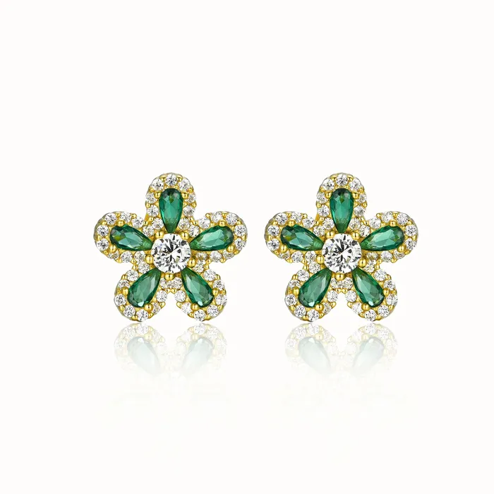 5 petal flower sterling studs Perfect Piercing Earrings