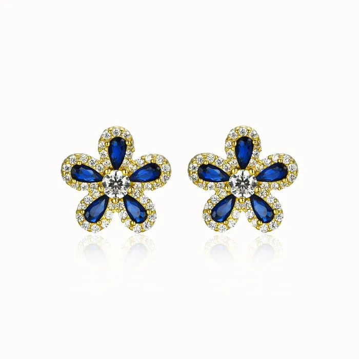 5 petal flower sterling studs Perfect Piercing Earrings