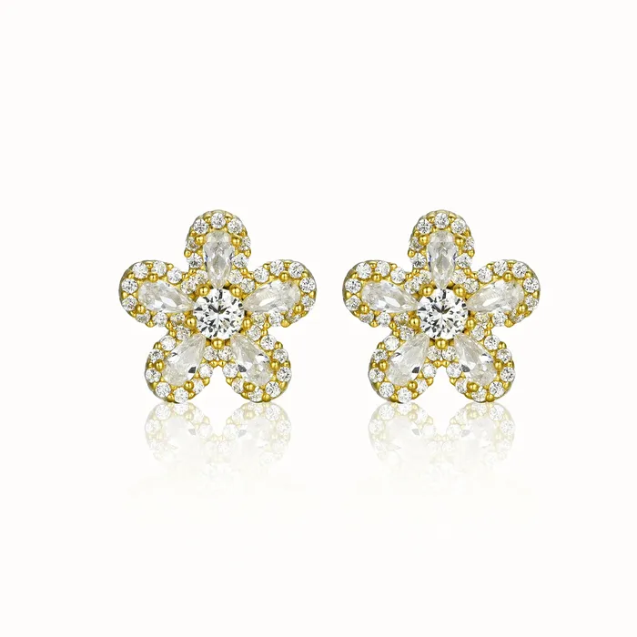 5 petal flower sterling studs Perfect Piercing Earrings