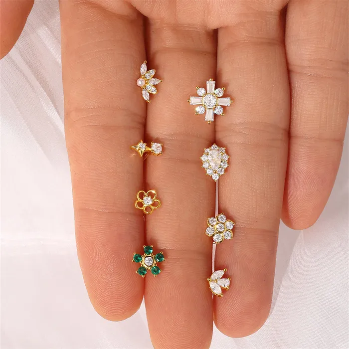 925 Silver Windmill CZ Diamond Flat Back Earrings Trendolla Jewelry Earrings