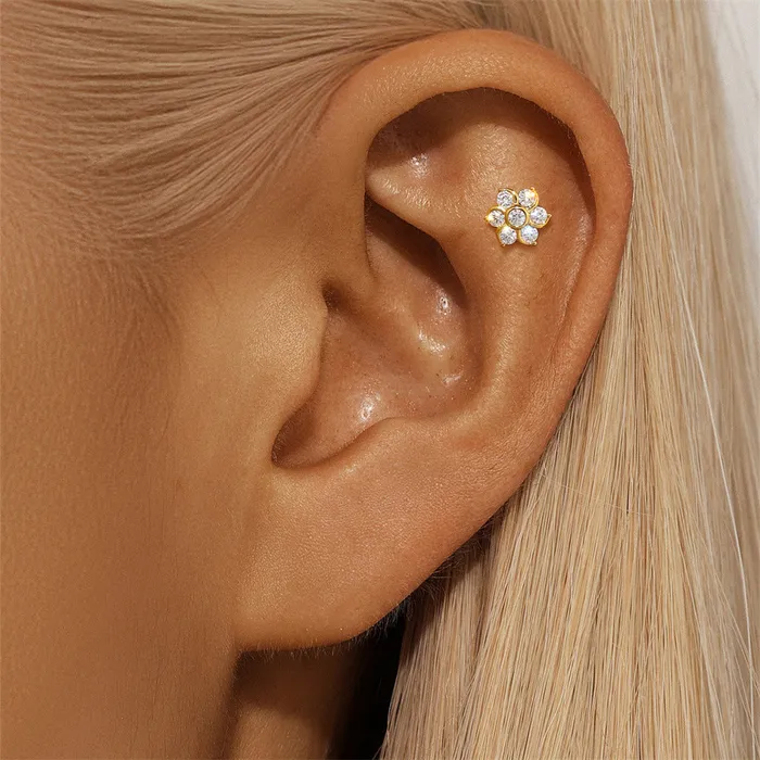 925 Silver Windmill CZ Diamond Flat Back Earrings Trendolla Jewelry Earrings