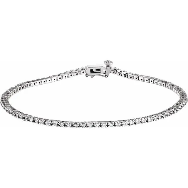 Bracelets TreasureFineJewelers 14K White 78 CTW Diamond Line 7 14 Bracelet Bracelets TreasureFineJewelers 14K White 78 CTW Diamond Line 7 14 Bracelet