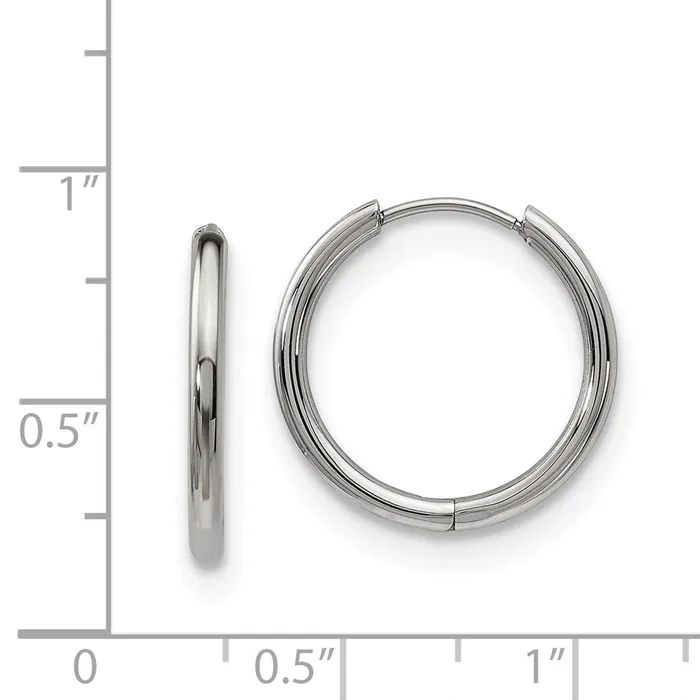 Bracelets TreasureFineJewelers Stainless Steel Polished 2mm Endless Hinged Hoops