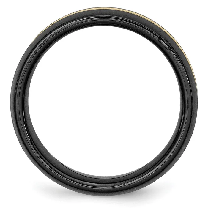 Ceramic Black with 14k Inlay 8mm Polished Band TreasureFineJewelers Rings