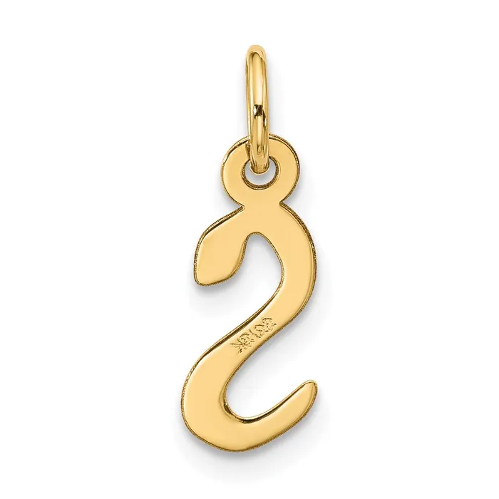 Charm Necklaces 10k Yellow Gold Large Slanted Block Initial S Charm TreasureFineJewelers