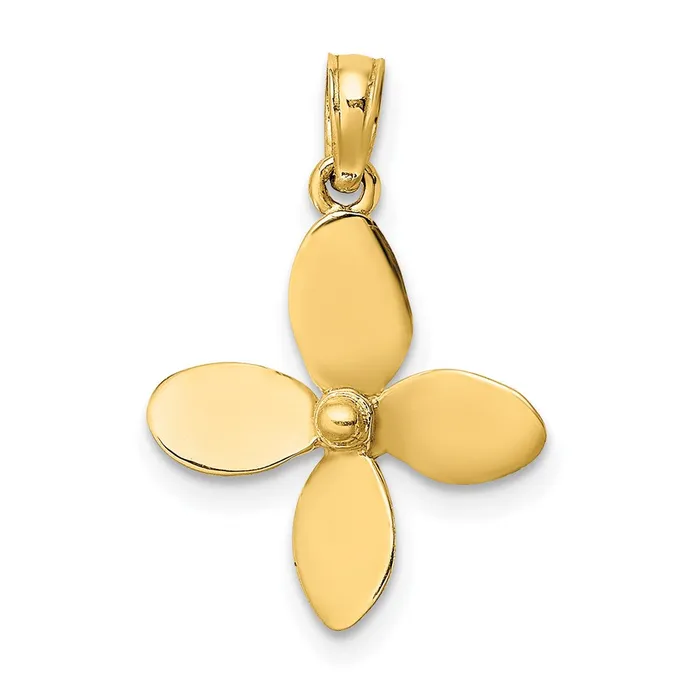 Charm Necklaces 14K 3D w 4 Blades Propeller Charm TreasureFineJewelers