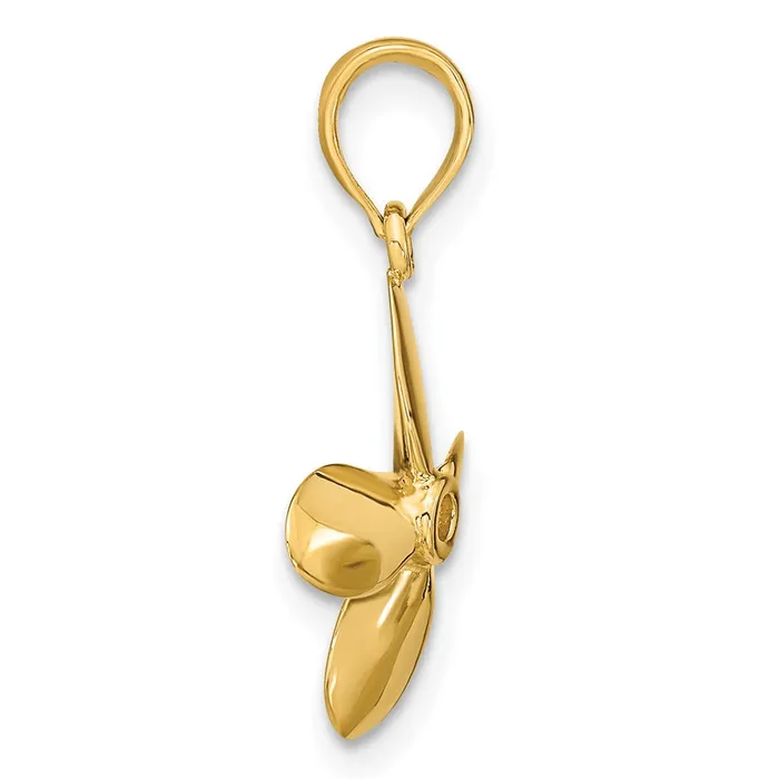 Charm Necklaces 14K 3D w 4 Blades Propeller Charm TreasureFineJewelers