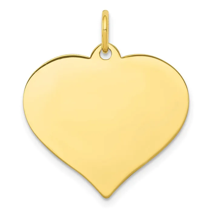 Charm Necklaces TreasureFineJewelers 10k 018 Gauge Heart Disc Charm