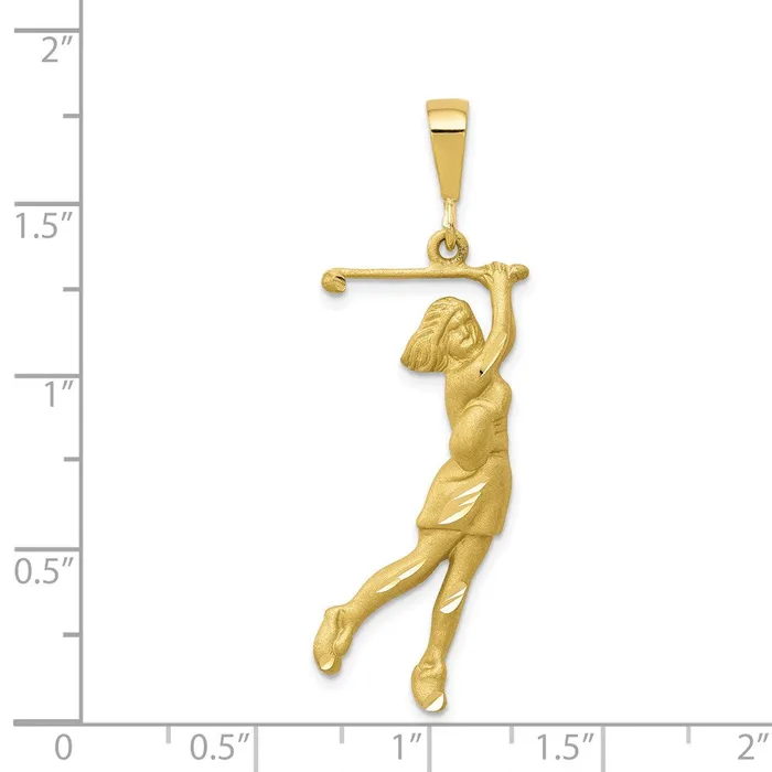 Charm Necklaces TreasureFineJewelers 10K Golfer Charm
