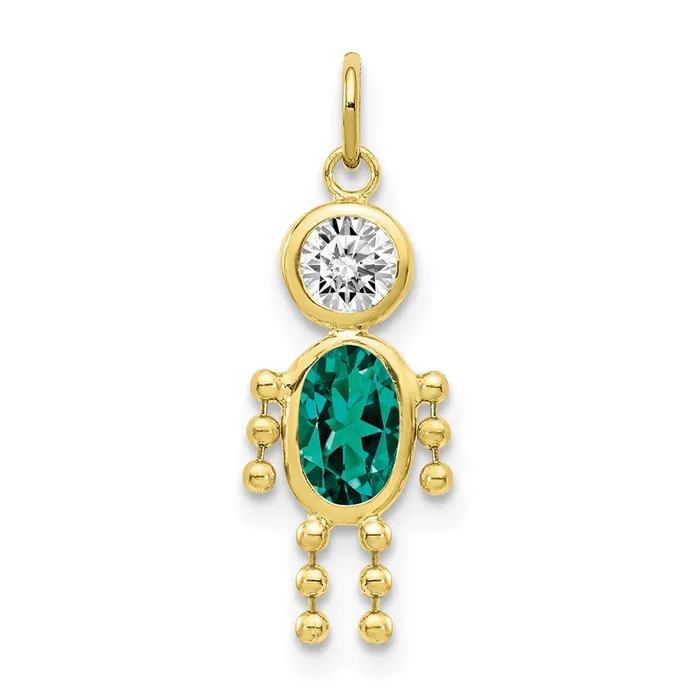 Charm Necklaces TreasureFineJewelers 10k May Boy Birthstone Charm