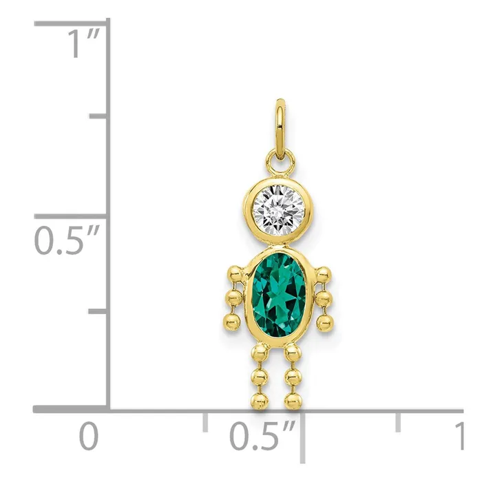 Charm Necklaces TreasureFineJewelers 10k May Boy Birthstone Charm