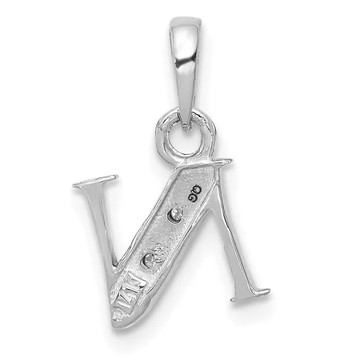 Charm Necklaces TreasureFineJewelers 10k White Gold Initial N Charm
