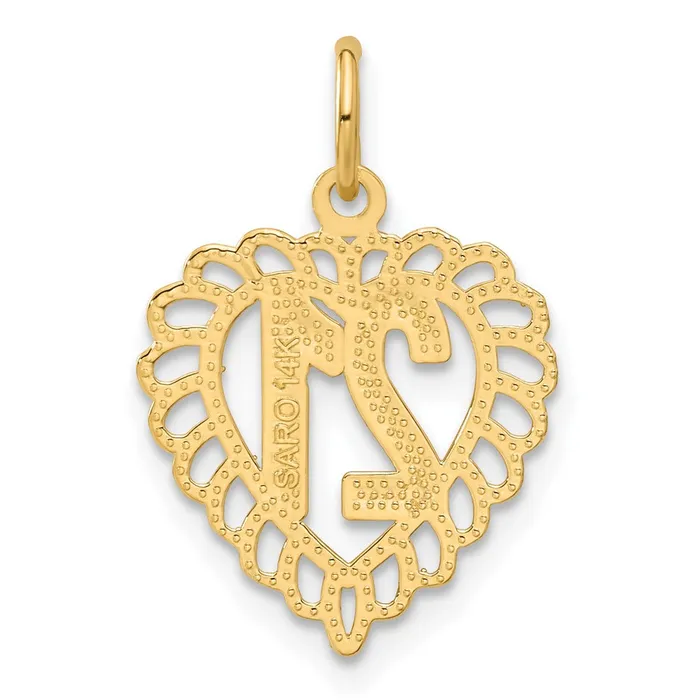 Charm Necklaces TreasureFineJewelers 14k 21 in Heart Charm