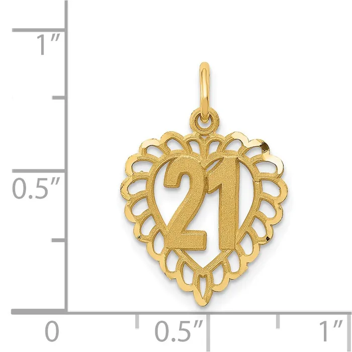 Charm Necklaces TreasureFineJewelers 14k 21 in Heart Charm
