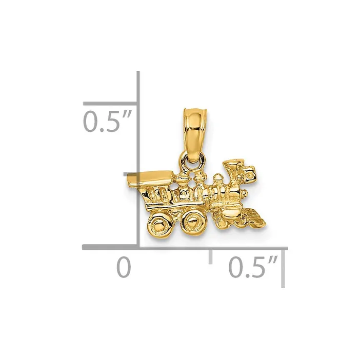 Charm Necklaces TreasureFineJewelers 14k 3D Miniature Train Charm