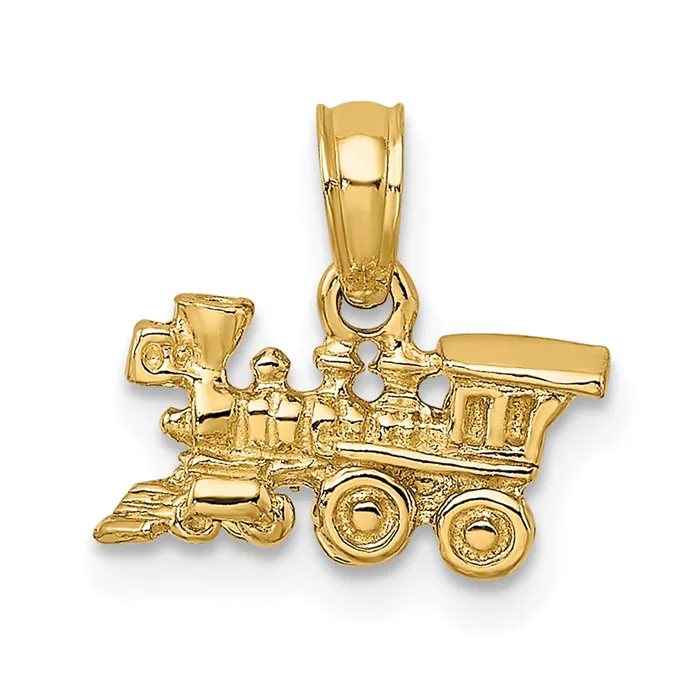 Charm Necklaces TreasureFineJewelers 14k 3D Miniature Train Charm