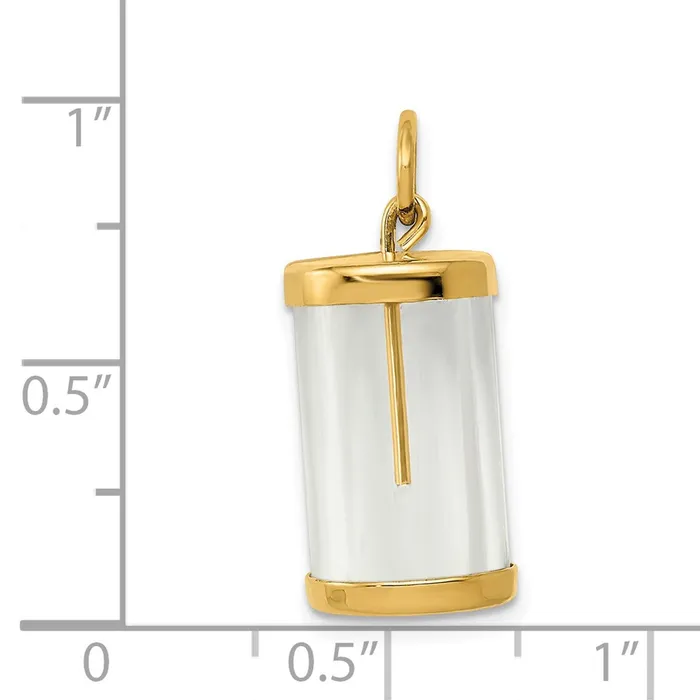 Charm Necklaces TreasureFineJewelers 14k Fillable Capsule Charm