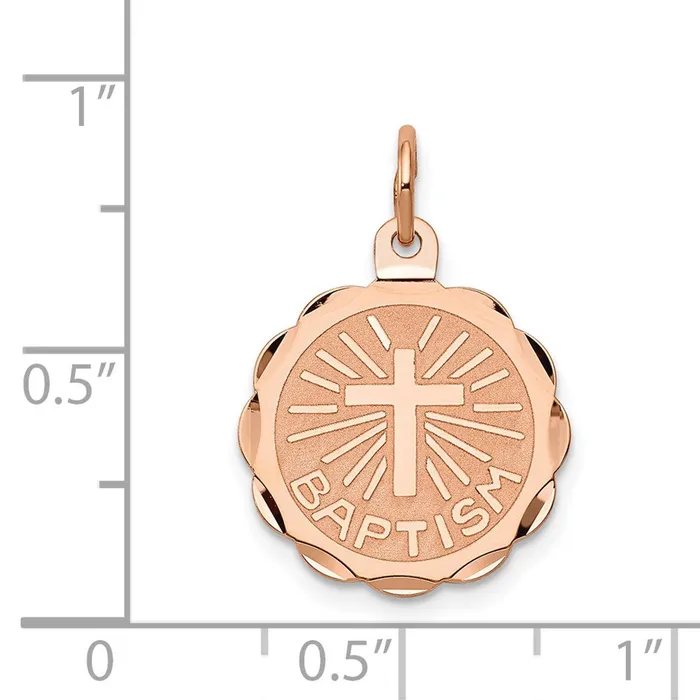 Charm Necklaces TreasureFineJewelers 14k Rose Gold Baptism Charm