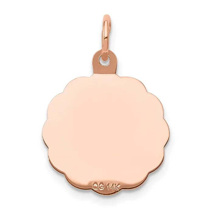 Charm Necklaces TreasureFineJewelers 14k Rose Gold Baptism Charm
