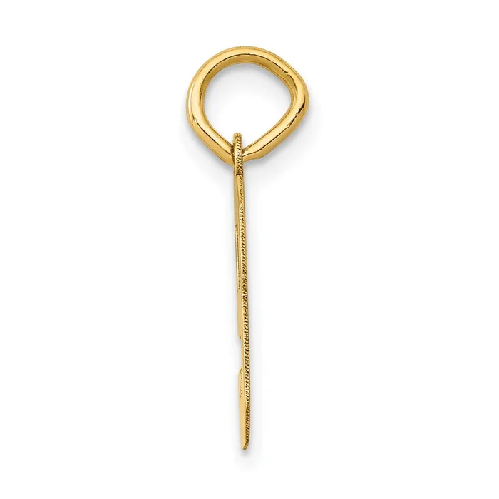 Charm Necklaces TreasureFineJewelers 14k Small Polished Number 9 Charm