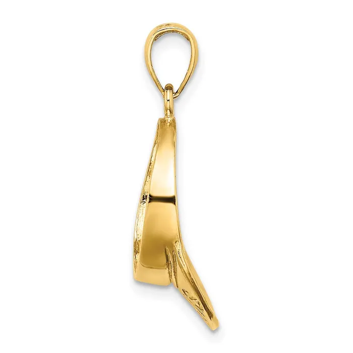 Charm Necklaces TreasureFineJewelers 14K Solid Polished 3D Tennis Visor Charm