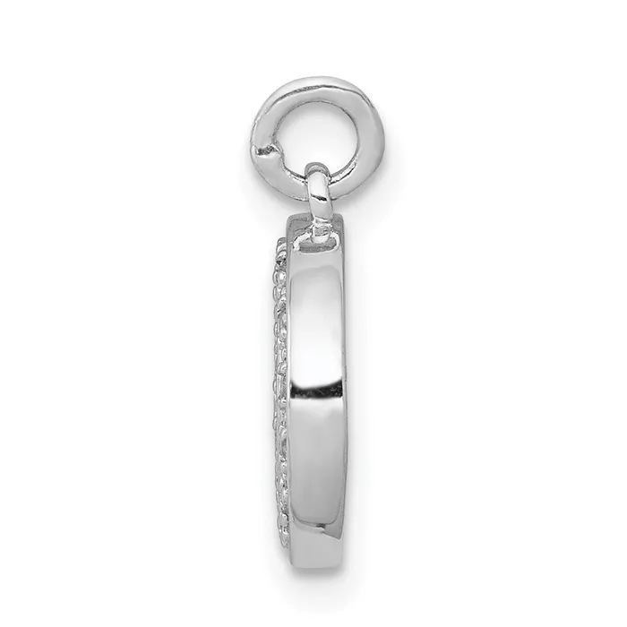 Charm Necklaces TreasureFineJewelers 14k White Gold Diamond Moon Charm