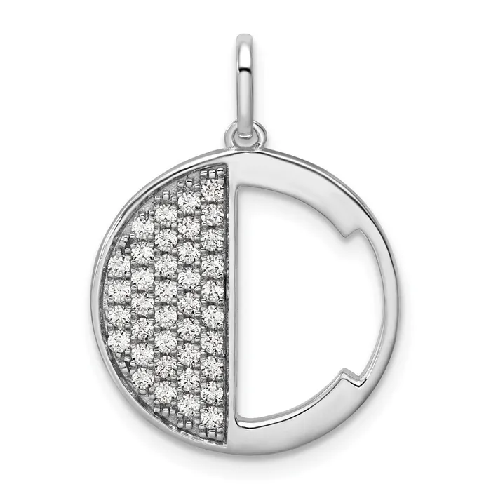 Charm Necklaces TreasureFineJewelers 14K White Gold Gatsby Diamond Initial C Charm Charm Necklaces TreasureFineJewelers 14K White Gold Gatsby Diamond Initial C Charm