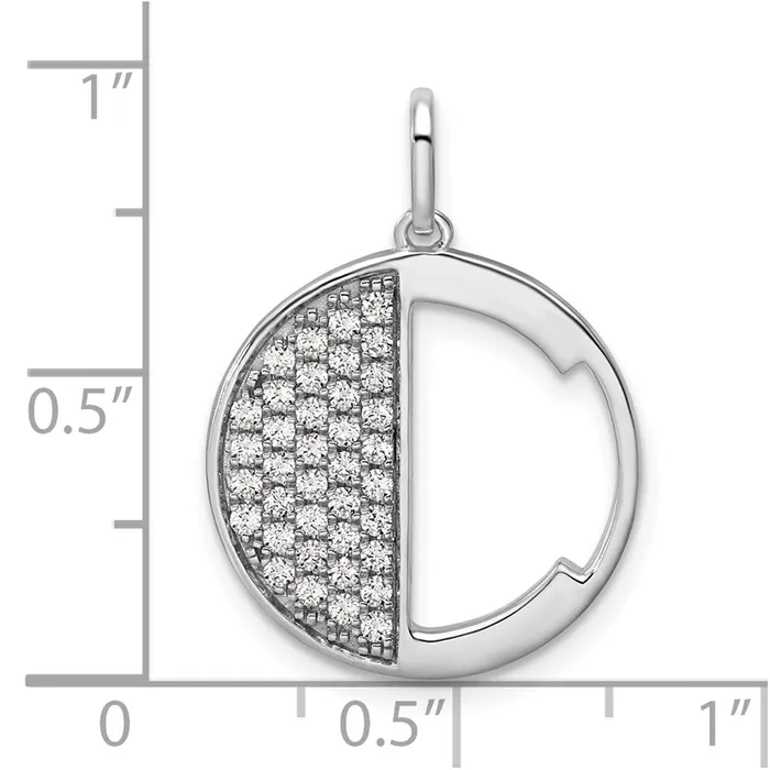 Charm Necklaces TreasureFineJewelers 14K White Gold Gatsby Diamond Initial C Charm