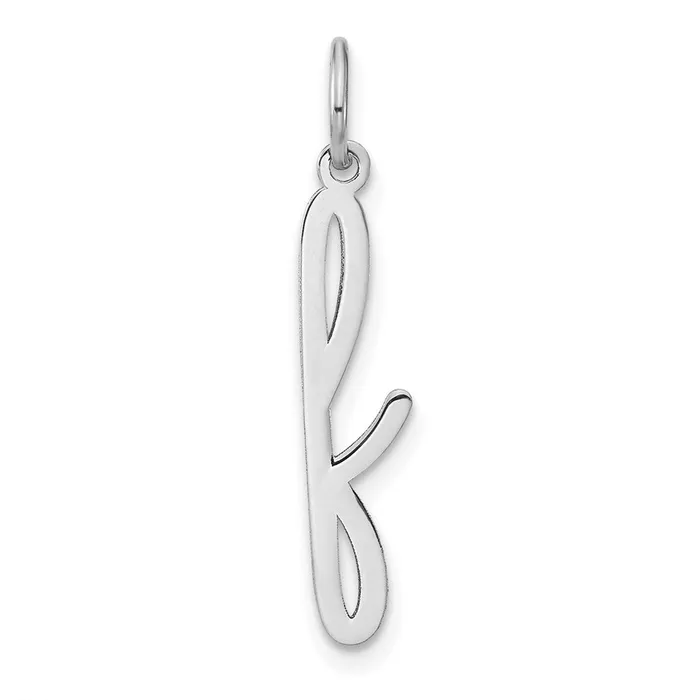 Charm Necklaces TreasureFineJewelers 14k White Gold Lower case Letter F Initial Charm Charm Necklaces TreasureFineJewelers 14k White Gold Lower case Letter F Initial Charm