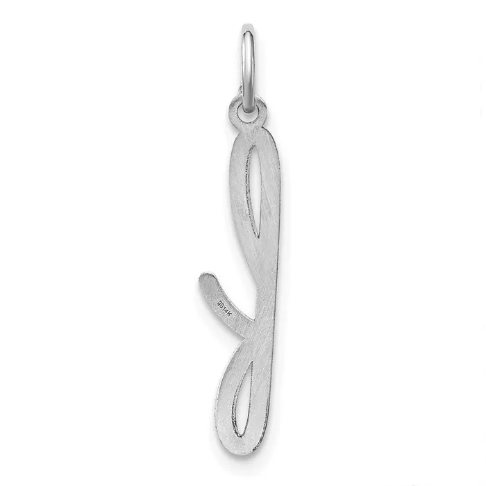 Charm Necklaces TreasureFineJewelers 14k White Gold Lower case Letter F Initial Charm