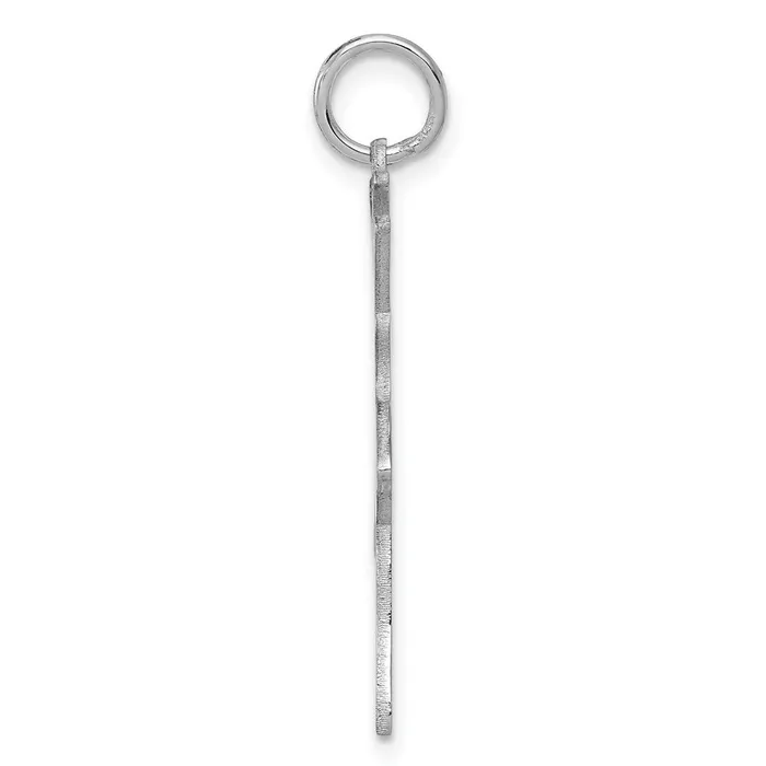 Charm Necklaces TreasureFineJewelers 14k White Gold Satin Polished Ballerina Charm