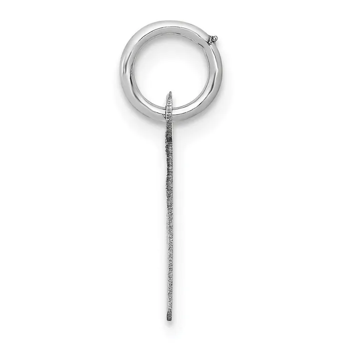 Charm Necklaces TreasureFineJewelers 14K White Gold Small Slanted Block Letter L Initial Charm